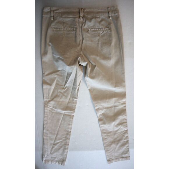 Chino x Anthropologie Women Sz 26 Khaki/Beige Stripe Relaxed Straight Leg Pants - Picture 2 of 11